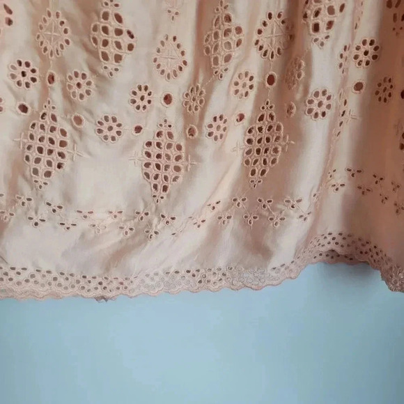 Anthropologie, New Vanessa Virginia Peach Sadie Swing Eyelet Tank Top Size 12 - Picture 5 of 11